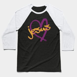 I Love Jesus Vintage 80's & 90's Purple and Dijon Baseball T-Shirt